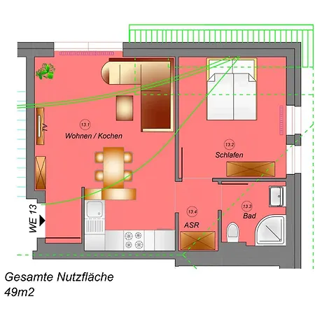 アパート Traumhaftes - Odins Blick 13 , Sauna Und Privatstrand, Blick Zur Ostsee